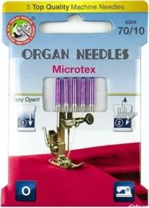 Chart showing sewing needle types and matching fabric weights for home sewists