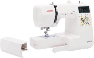 Janome JW8100 computerized sewing machine with LCD display and extension table