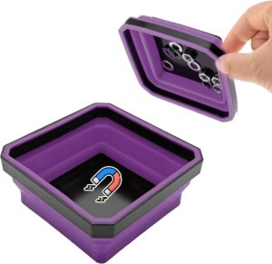 Magnetic parts tray for holding small sewing machine screws and components during maintenance